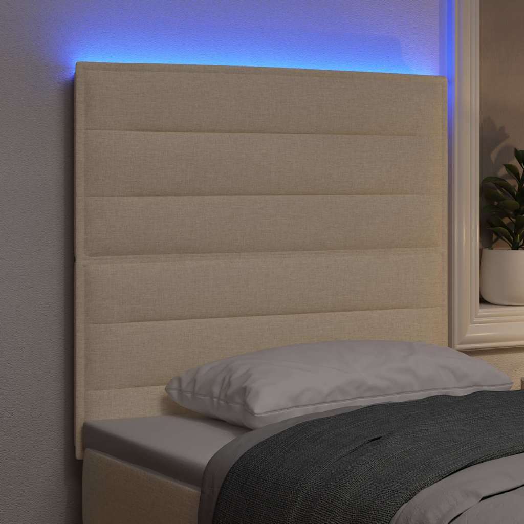 LED Hoofdbord met LED-stripverlichting Crème 80 cm Stof is nu te koop bij PeponiXL, paradijselijk wonen!