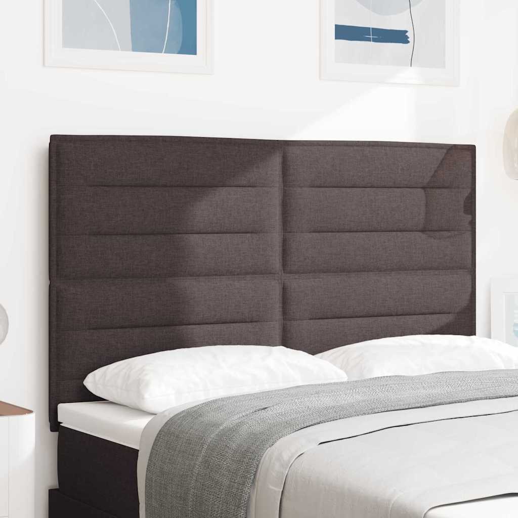 LED Hoofdbord met LED-striplichten Donkerbruin 144 cm Polyester is nu te koop bij PeponiXL, paradijselijk wonen!