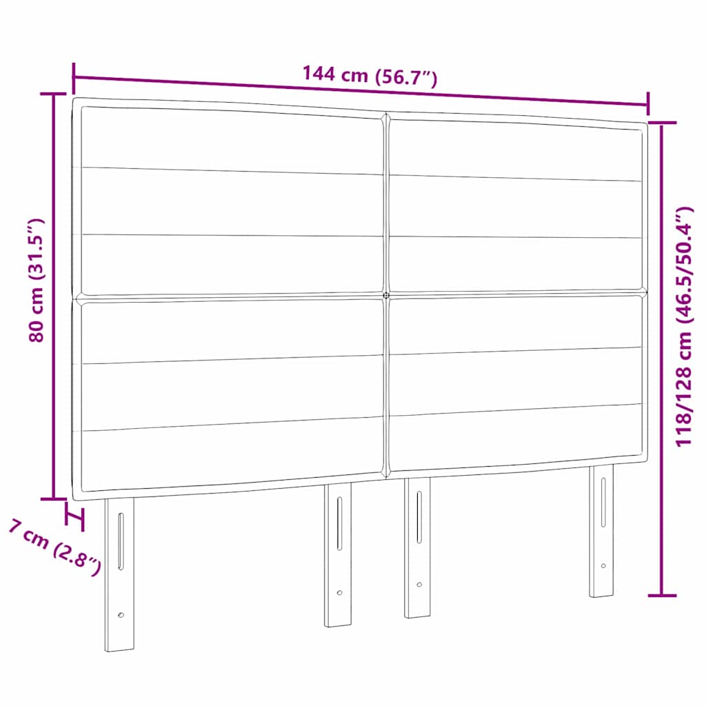LED Hoofdbord met LED-striplichten Donkerbruin 144 cm Polyester is nu te koop bij PeponiXL, paradijselijk wonen!