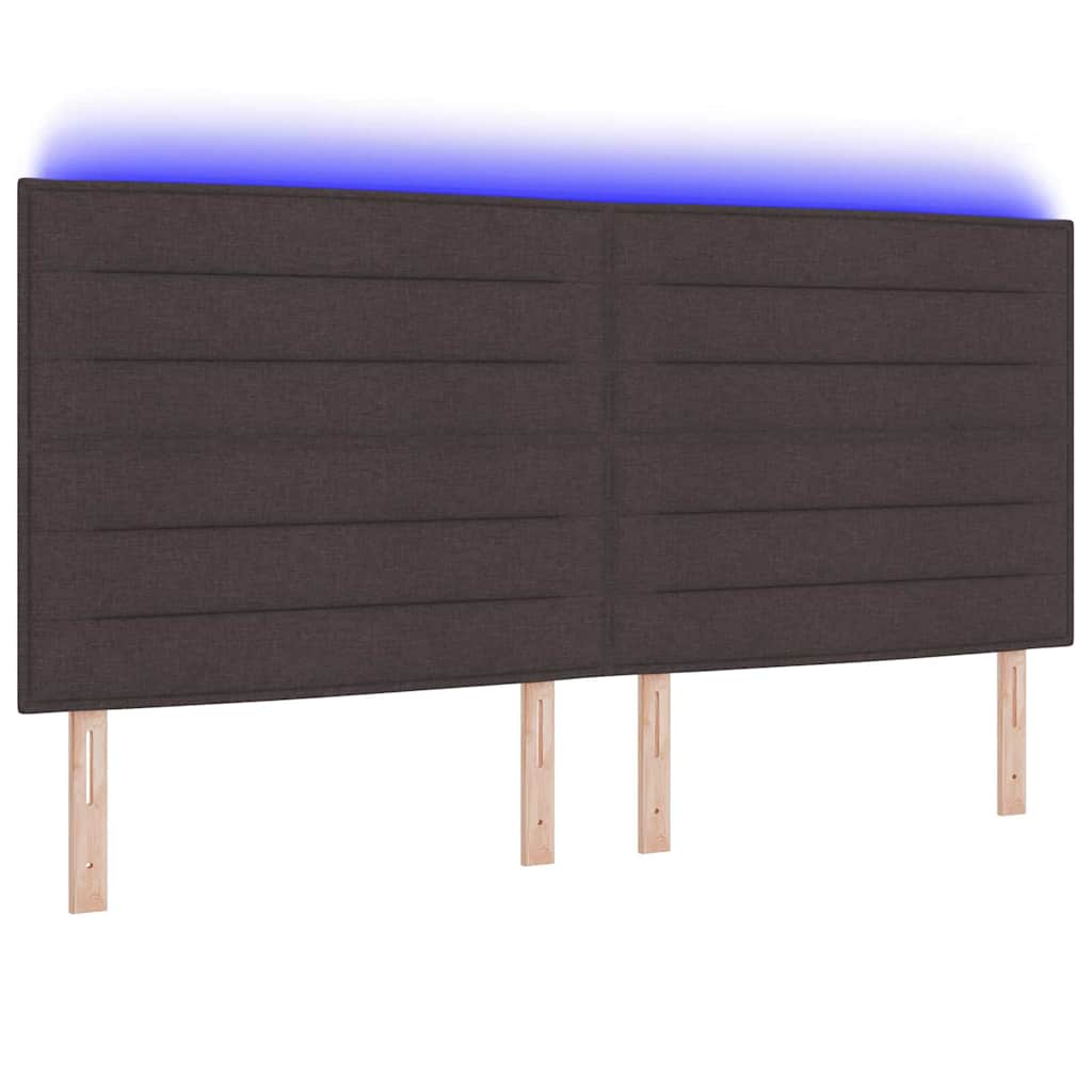 LED Hoofdbord met LED-stripverlichting Donkerbruin 200 cm Stof is nu te koop bij PeponiXL, paradijselijk wonen!