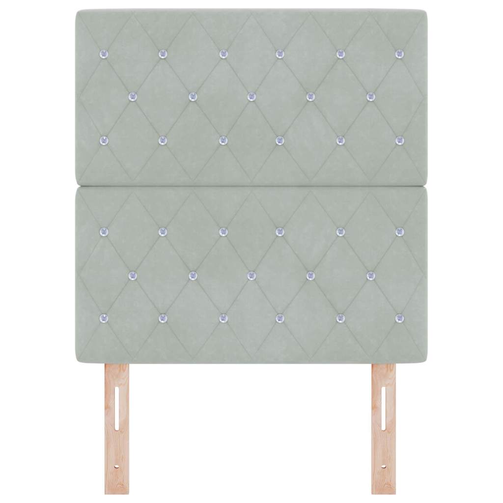 LED Hoofdbord met LED-stripverlichting Lichtgrijs 80 cm Fluweel is nu te koop bij PeponiXL, paradijselijk wonen!