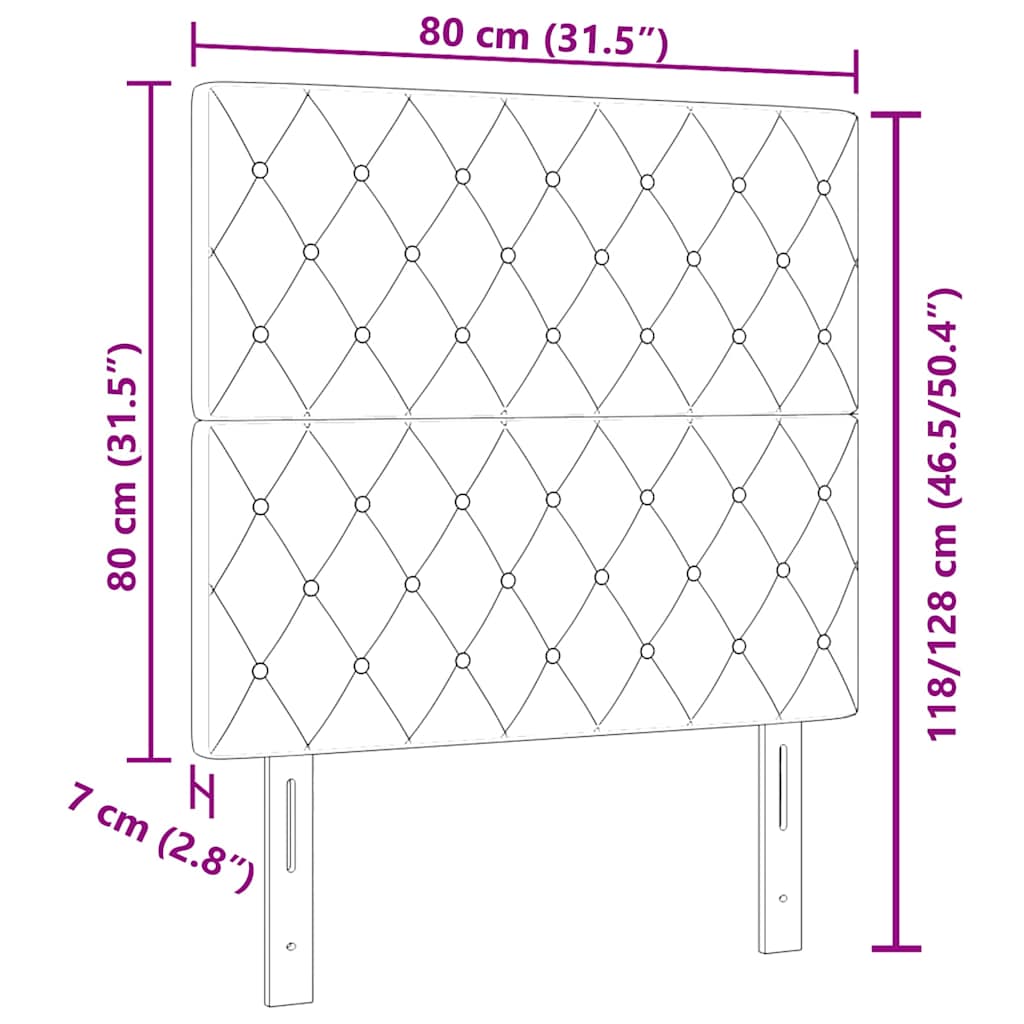 LED Hoofdbord met hoofdeinde Donkergrijs 80 cm Fluweel is nu te koop bij PeponiXL, paradijselijk wonen!