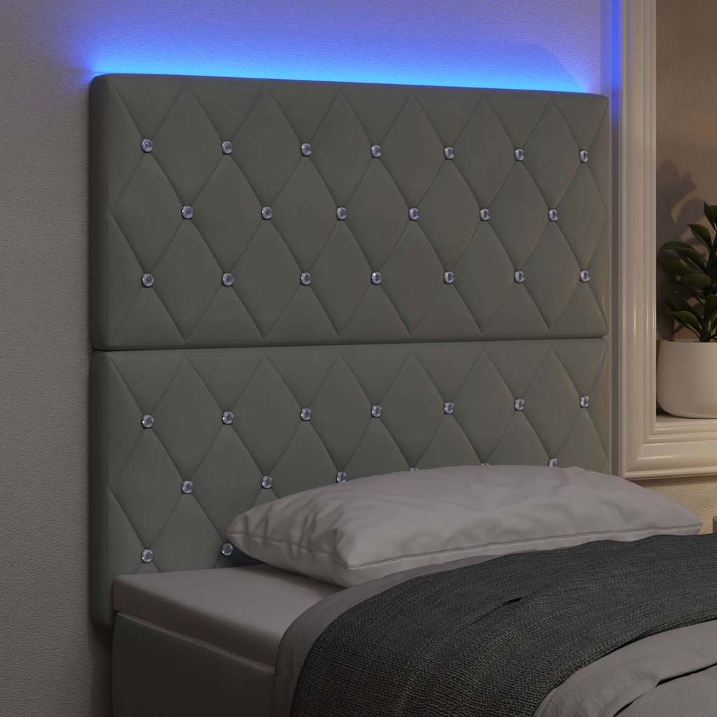 LED Hoofdbord met hoofdeinde Lichtgrijs 100 cm Fluweel is nu te koop bij PeponiXL, paradijselijk wonen!