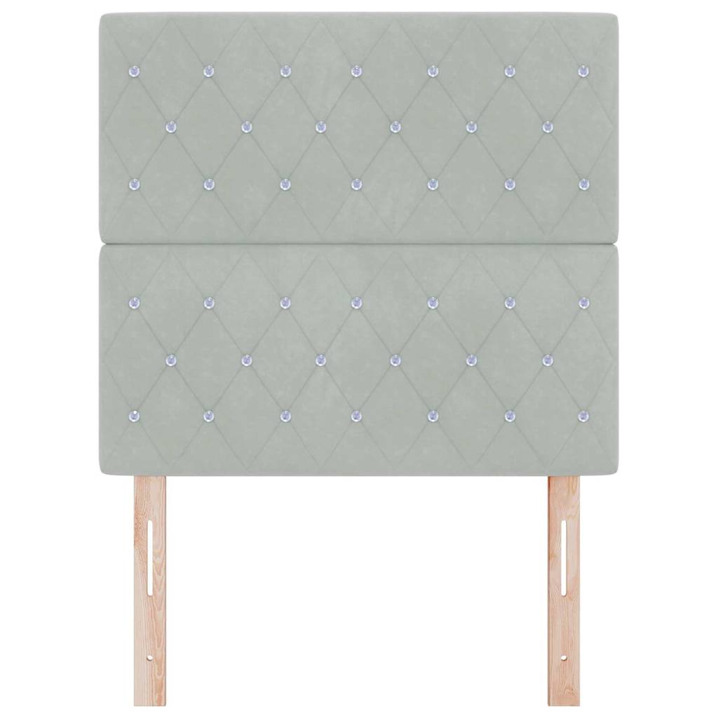 LED Hoofdbord met hoofdeinde Lichtgrijs 100 cm Fluweel is nu te koop bij PeponiXL, paradijselijk wonen!