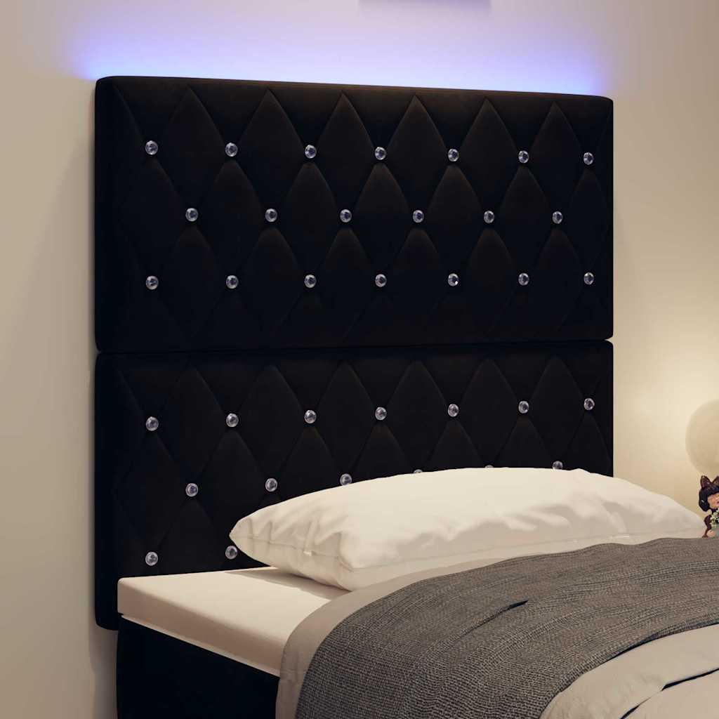 LED Hoofdbord met LED-stripverlichting Zwart 100 cm Fluweel is nu te koop bij PeponiXL, paradijselijk wonen!