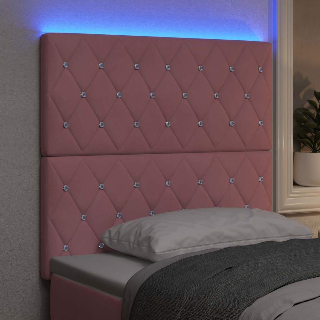 LED Hoofdbord met LED-stripverlichting Roze 100 cm Fluweel is nu te koop bij PeponiXL, paradijselijk wonen!