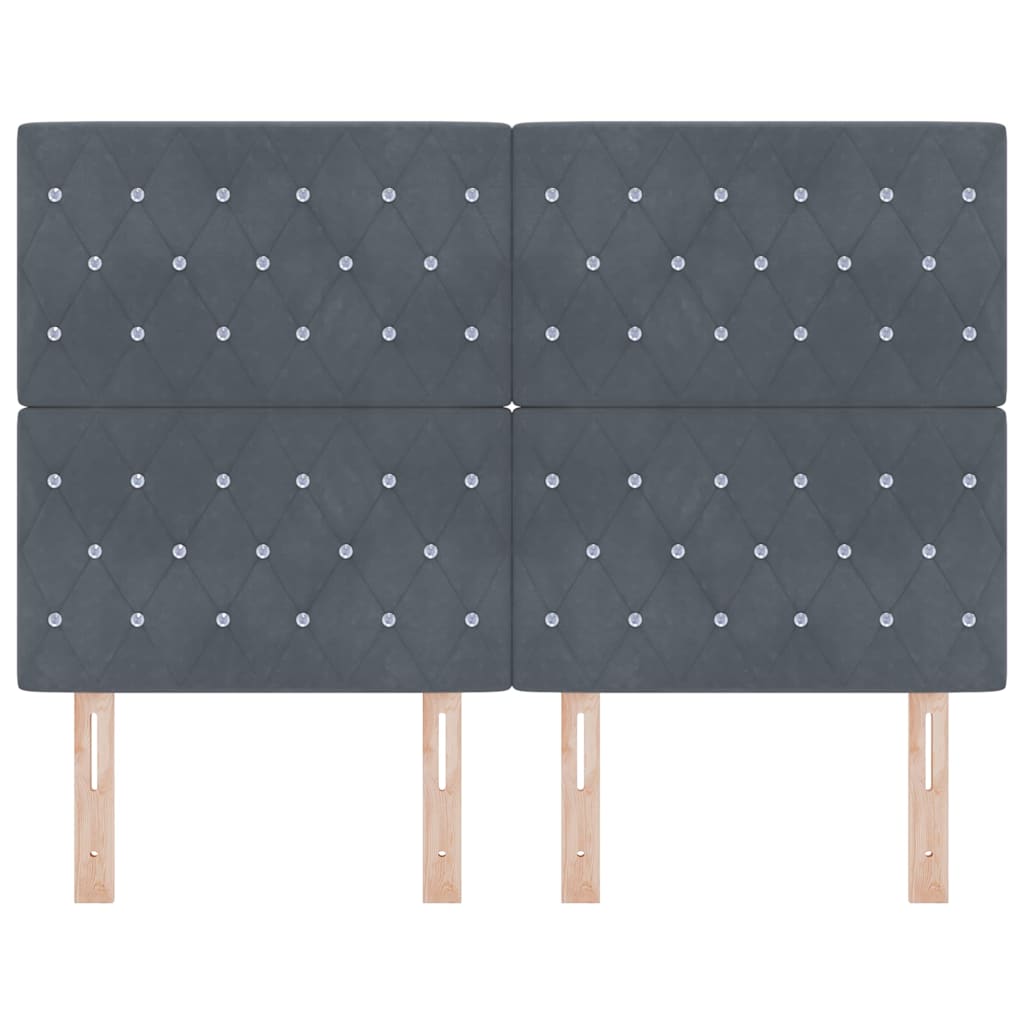 LED Hoofdbord met hoofdeinde Donkergrijs 160 cm Fluweel is nu te koop bij PeponiXL, paradijselijk wonen!