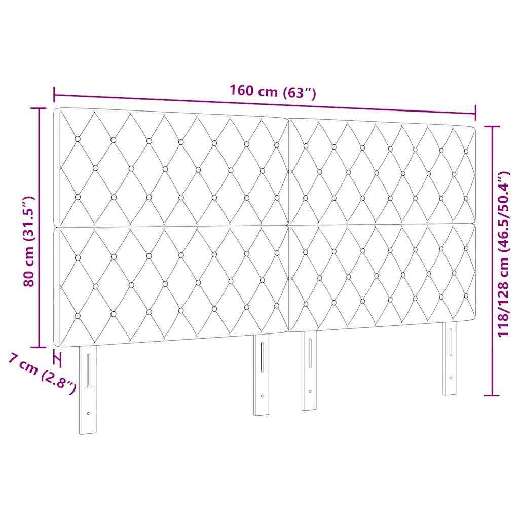 LED Hoofdbord met hoofdeinde Donkergrijs 160 cm Fluweel is nu te koop bij PeponiXL, paradijselijk wonen!