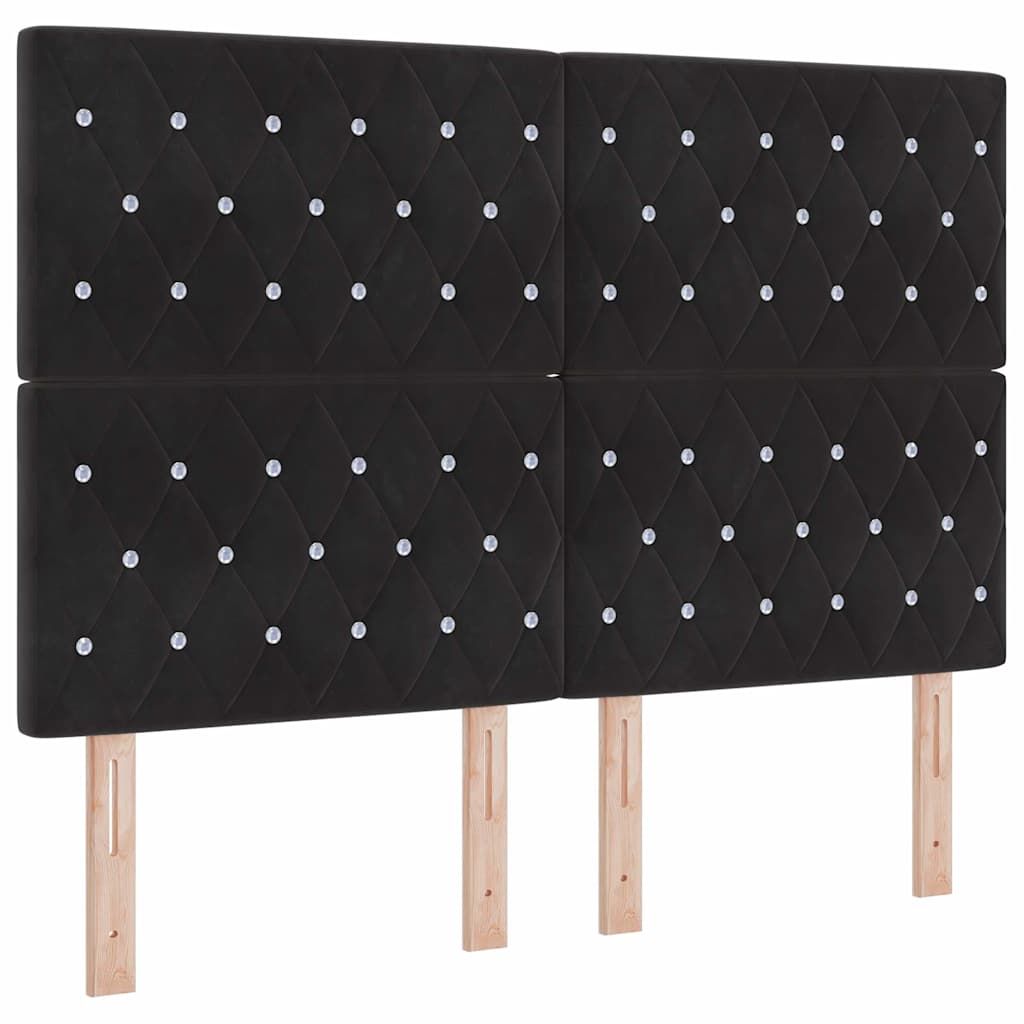 LED Hoofdbord met LED-stripverlichting Zwart 160 cm Fluweel is nu te koop bij PeponiXL, paradijselijk wonen!