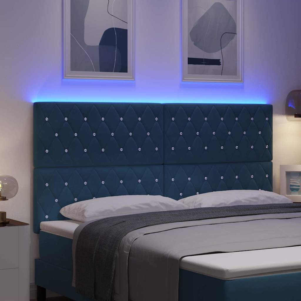 LED Hoofdbord met hoofdeinde Donkerblauw 180 cm Fluweel is nu te koop bij PeponiXL, paradijselijk wonen!
