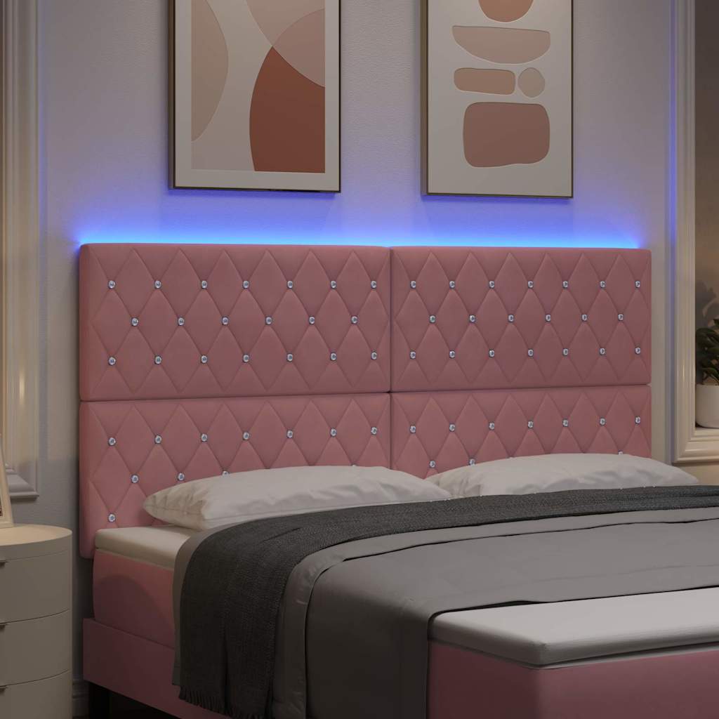 LED Hoofdbord met LED-stripverlichting Roze 180 cm Fluweel is nu te koop bij PeponiXL, paradijselijk wonen!