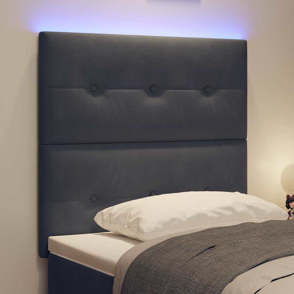 LED Hoofdbord met LED-stripverlichting Grijs 80 cm Fluweel is nu te koop bij PeponiXL, paradijselijk wonen!