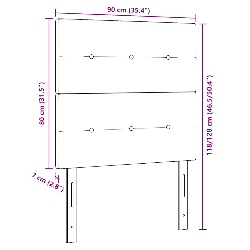 LED Hoofdbord met LED-striplichten Donkerbruin 90 cm Polyester is nu te koop bij PeponiXL, paradijselijk wonen!