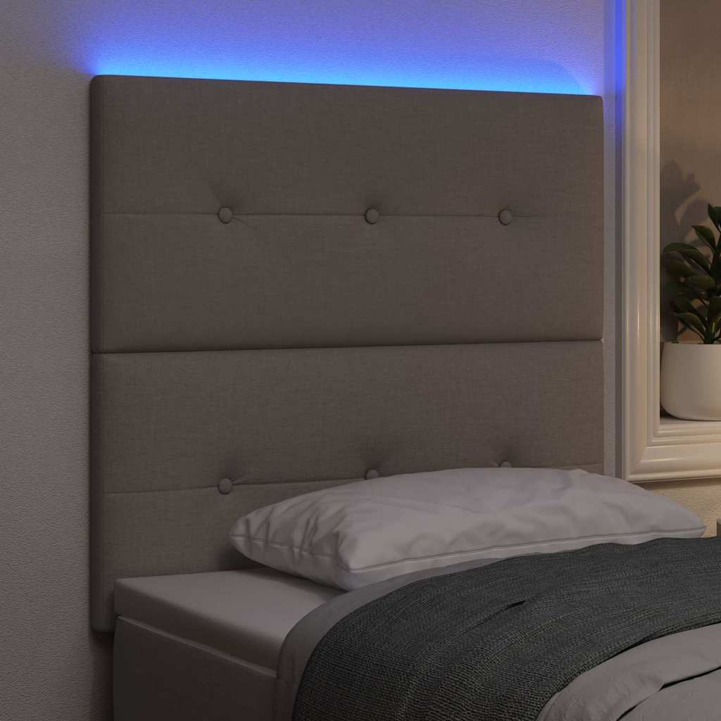 LED Hoofdbord met LED-stripverlichting Taupe 90 cm Stof is nu te koop bij PeponiXL, paradijselijk wonen!
