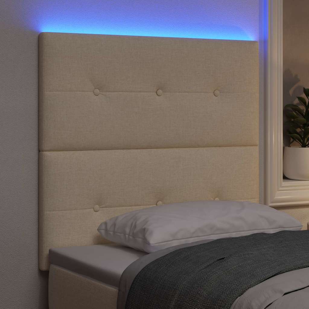 LED Hoofdbord met LED-stripverlichting Crème 100 cm Stof is nu te koop bij PeponiXL, paradijselijk wonen!