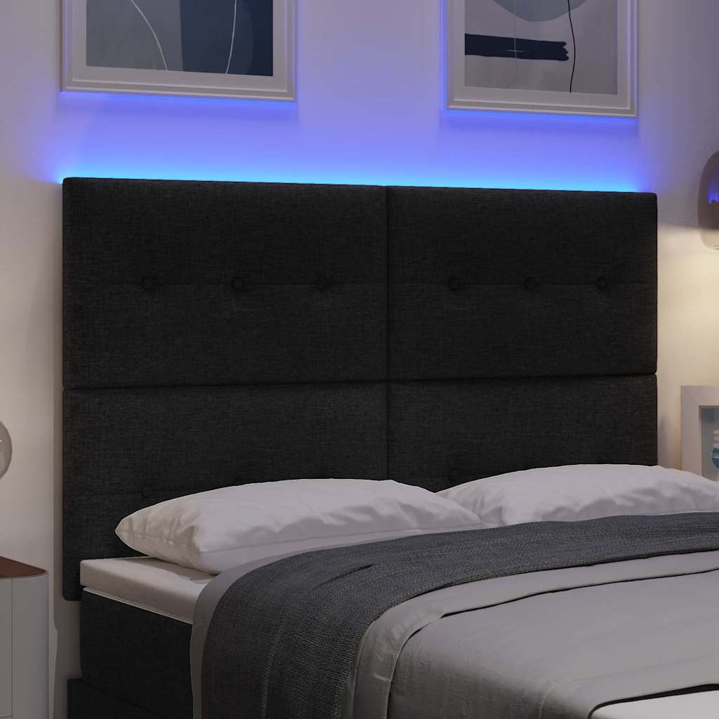 LED Hoofdbord met LED-stripverlichting Zwart 144 cm Stof is nu te koop bij PeponiXL, paradijselijk wonen!