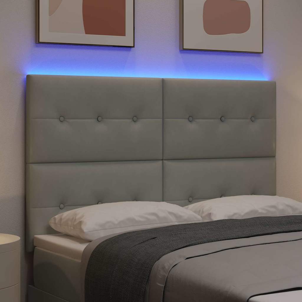LED Hoofdbord Lichtgrijs 144 cm Fluweel is nu te koop bij PeponiXL, paradijselijk wonen!