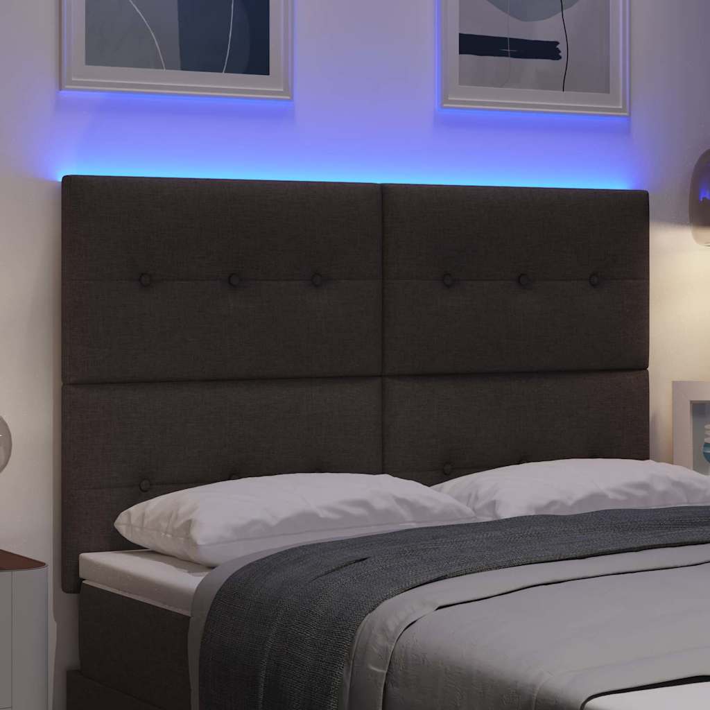 LED Hoofdbord met LED-stripverlichting Donkerbruin 160 cm Stof is nu te koop bij PeponiXL, paradijselijk wonen!