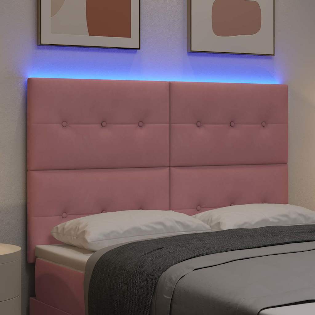 LED Hoofdbord met LED-stripverlichting Roze 160 cm Fluweel is nu te koop bij PeponiXL, paradijselijk wonen!