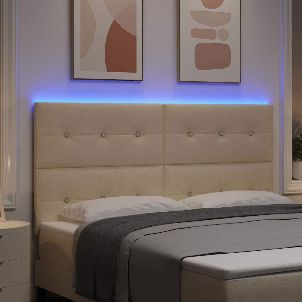 LED Hoofdbord met LED-stripverlichting Crème 180 cm Stof is nu te koop bij PeponiXL, paradijselijk wonen!