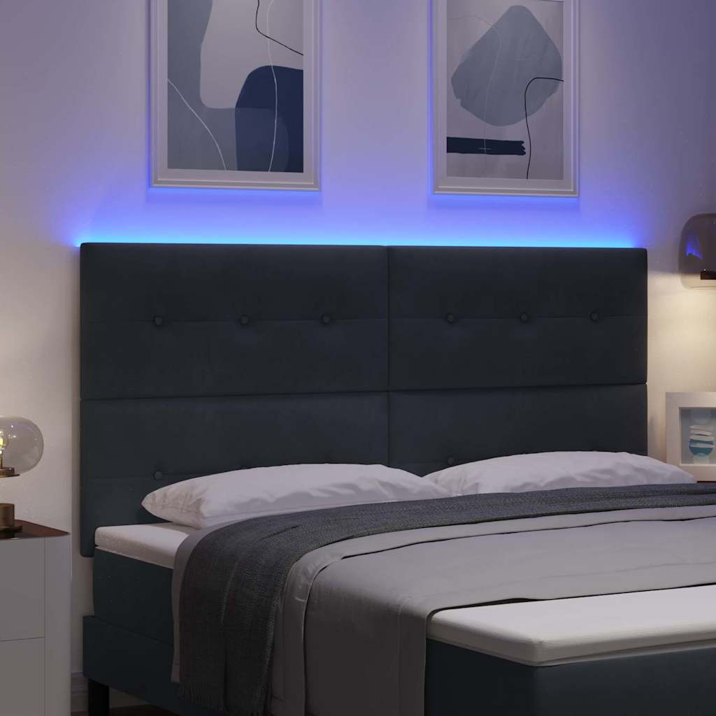 LED Hoofdbord met LED-stripverlichting Grijs 180 cm Fluweel is nu te koop bij PeponiXL, paradijselijk wonen!