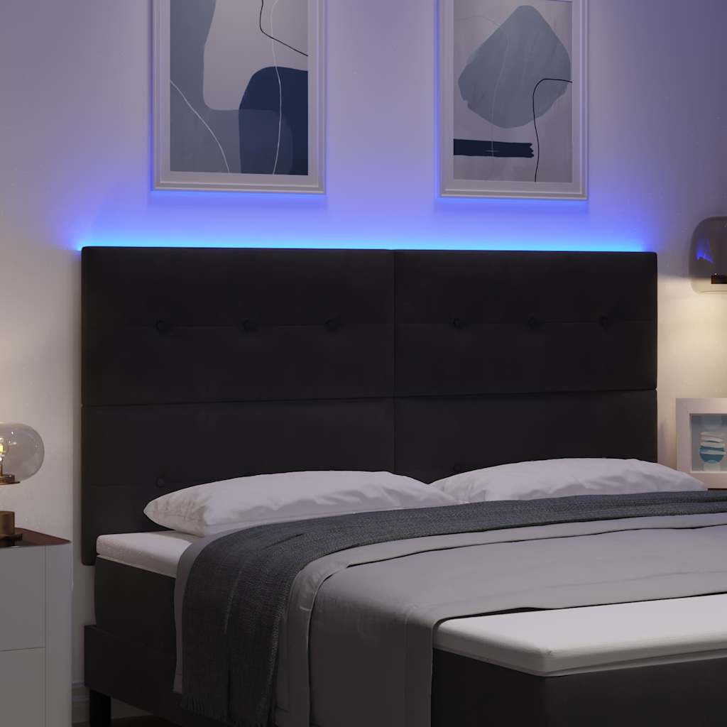 LED Hoofdbord met LED-stripverlichting Zwart 180 cm Fluweel is nu te koop bij PeponiXL, paradijselijk wonen!