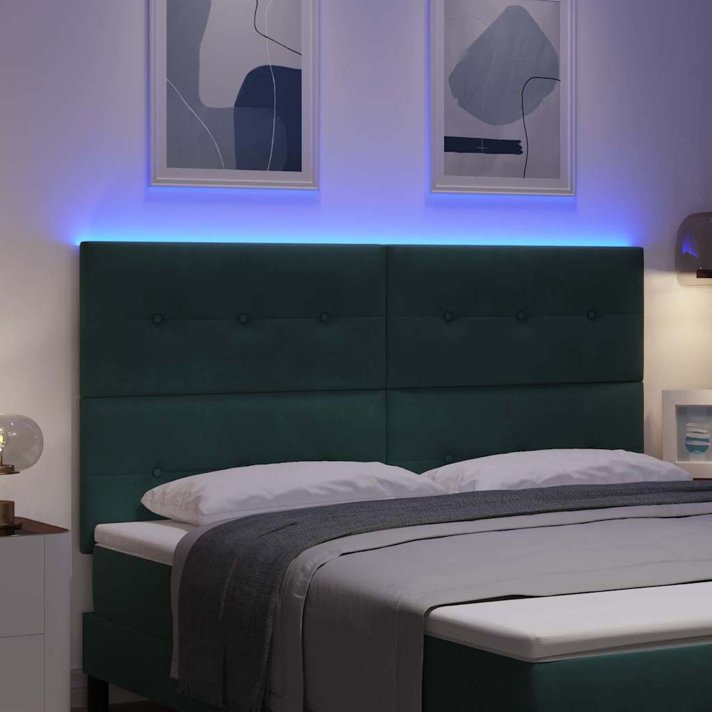 LED Hoofdbord met LED-stripverlichting Groen 180 cm Fluweel is nu te koop bij PeponiXL, paradijselijk wonen!