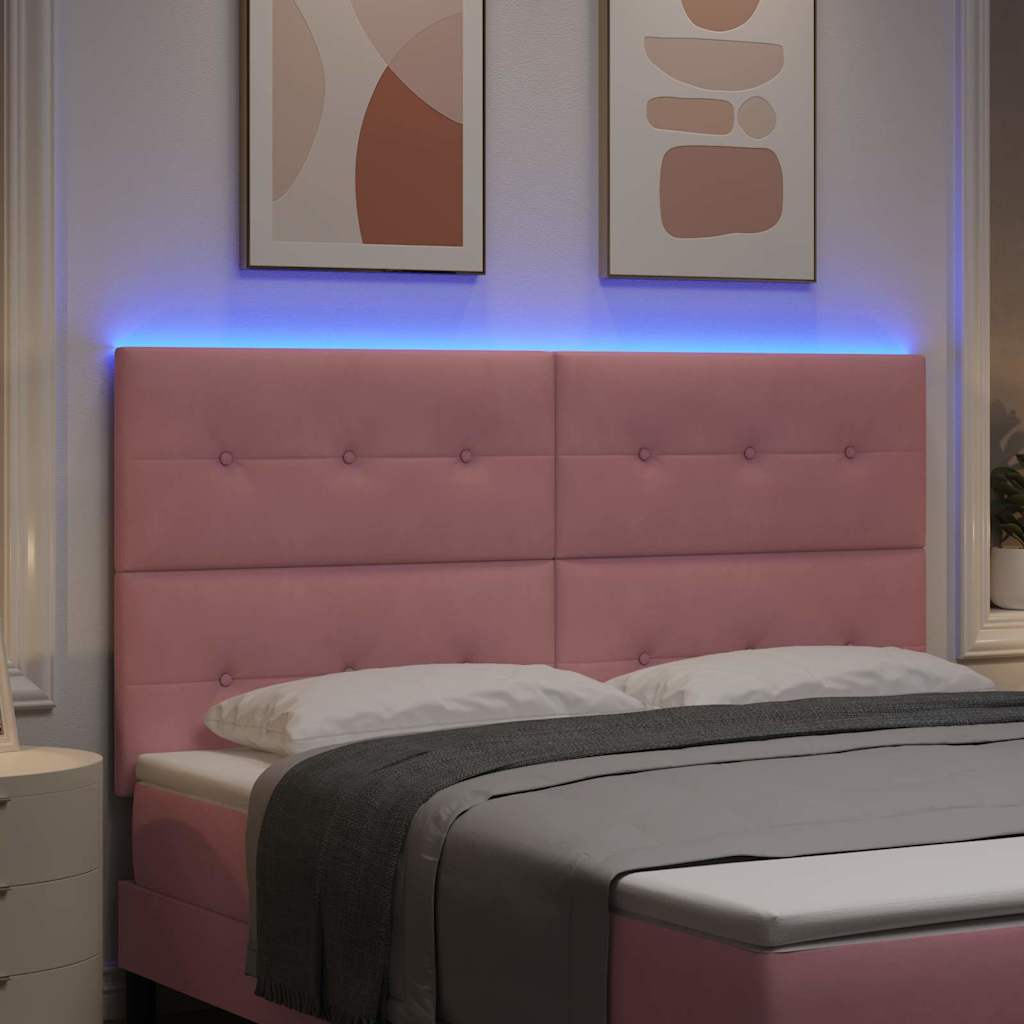 LED Hoofdbord met LED-stripverlichting Roze 180 cm Fluweel is nu te koop bij PeponiXL, paradijselijk wonen!