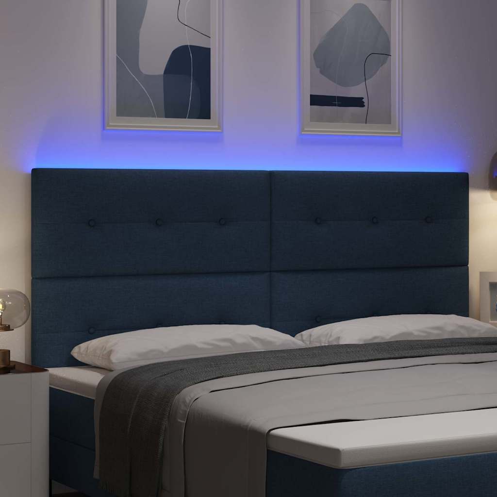 LED Hoofdbord met LED-stripverlichting Blauw 200 cm Stof is nu te koop bij PeponiXL, paradijselijk wonen!