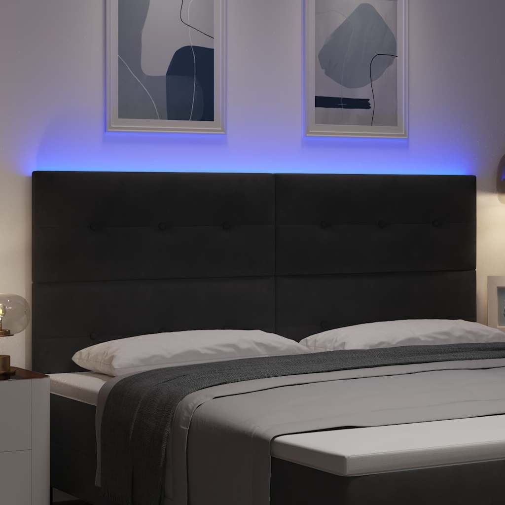 LED Hoofdbord met LED-stripverlichting Zwart 200 cm Fluweel is nu te koop bij PeponiXL, paradijselijk wonen!