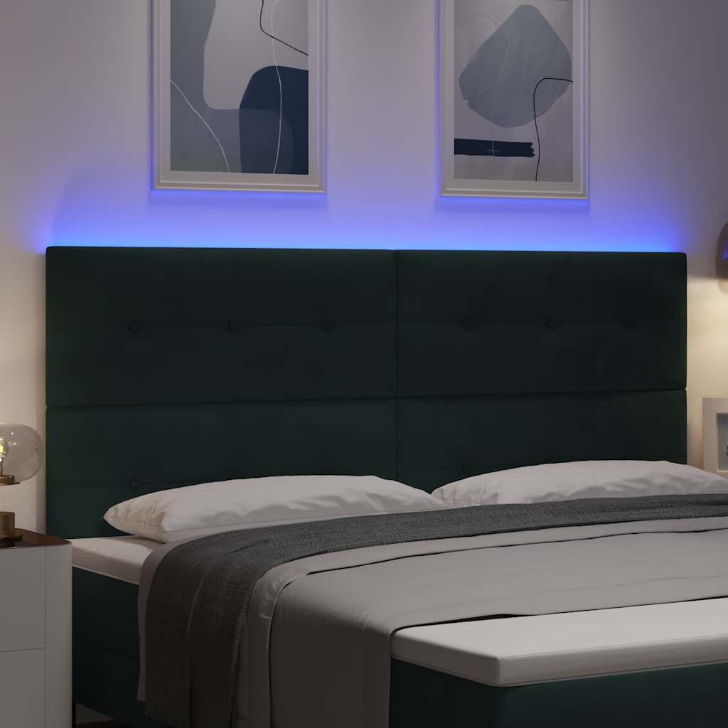 LED Hoofdbord met LED-stripverlichting Groen 200 cm Fluweel is nu te koop bij PeponiXL, paradijselijk wonen!