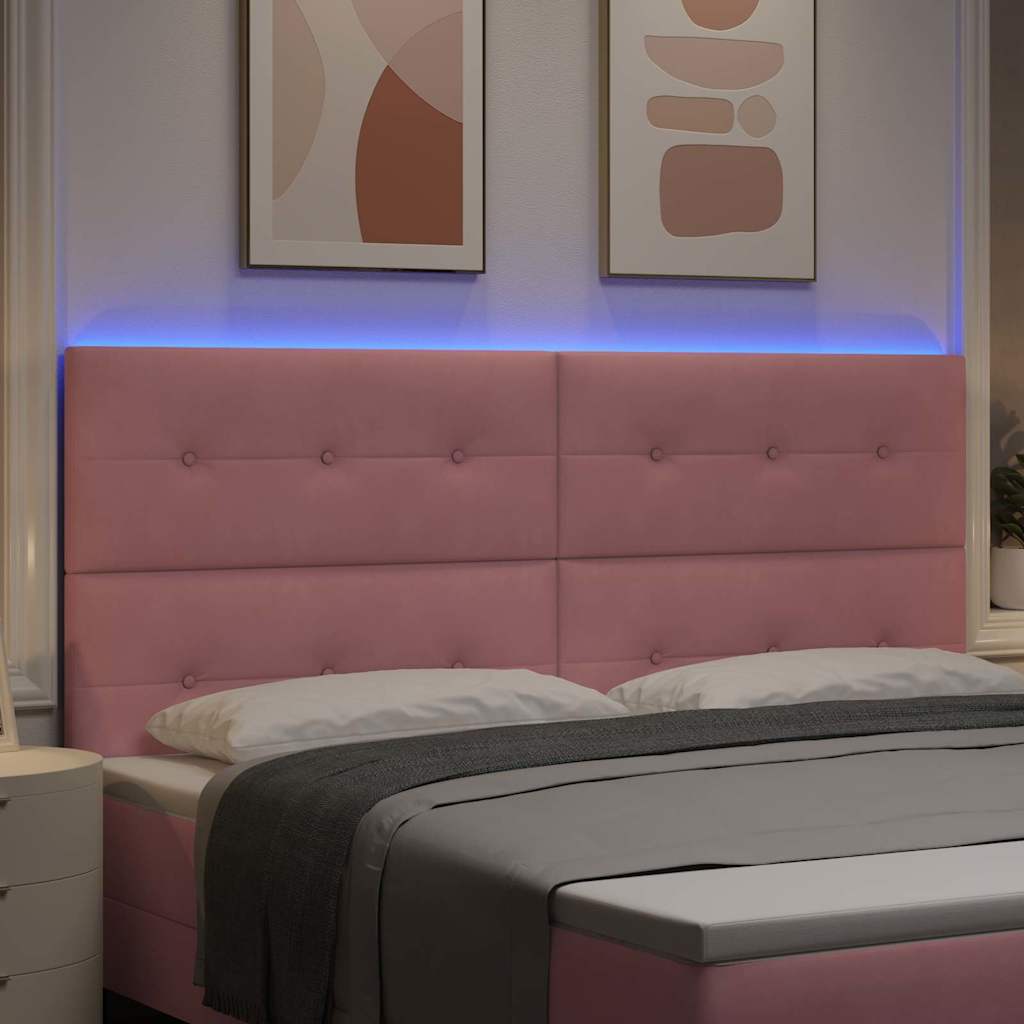 LED Hoofdbord met LED-stripverlichting Roze 200 cm Fluweel is nu te koop bij PeponiXL, paradijselijk wonen!
