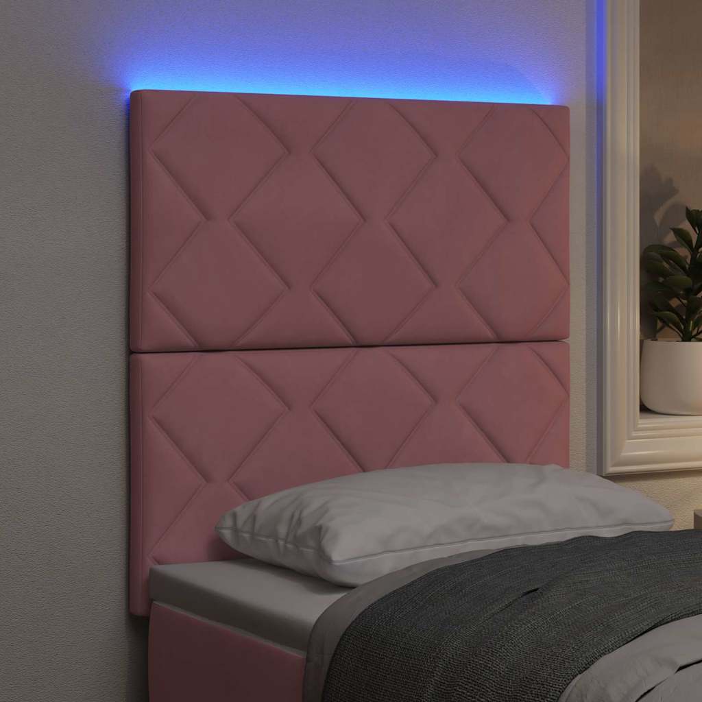 LED Hoofdbord Roze 80 cm Fluweel is nu te koop bij PeponiXL, paradijselijk wonen!
