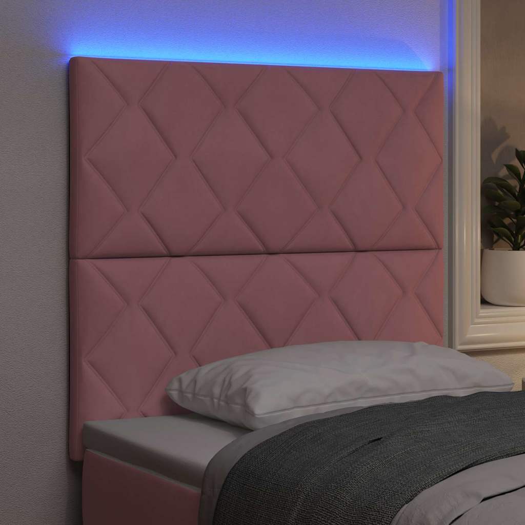 LED Hoofdbord Roze 90 cm Fluweel is nu te koop bij PeponiXL, paradijselijk wonen!