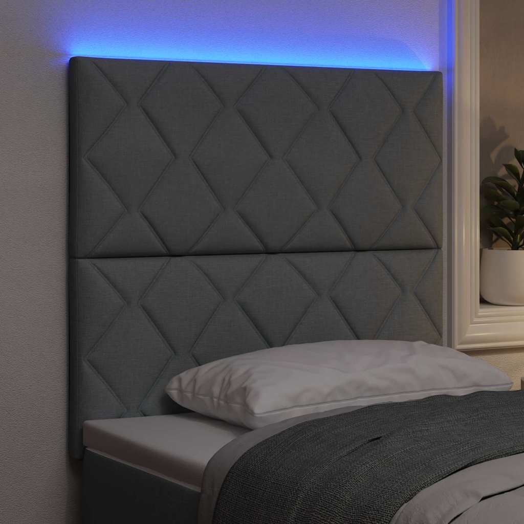 LED Hoofdbord Lichtgrijs 100 cm Stof is nu te koop bij PeponiXL, paradijselijk wonen!