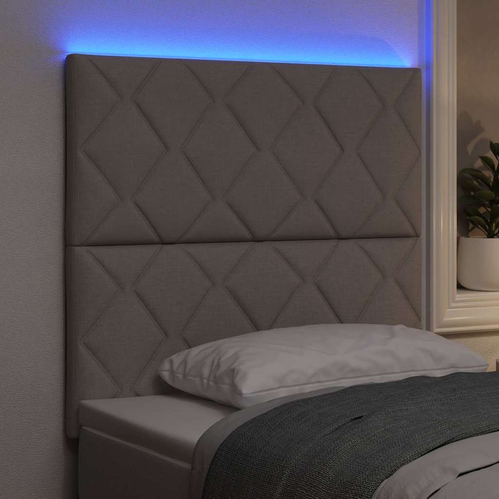 LED Hoofdbord Taupe 100 cm Stof is nu te koop bij PeponiXL, paradijselijk wonen!