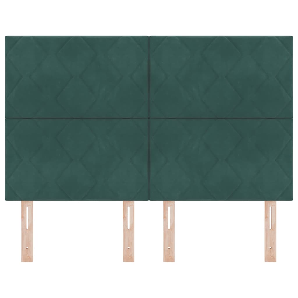 LED Hoofdbord Donkergroen 144 cm Fluweel is nu te koop bij PeponiXL, paradijselijk wonen!
