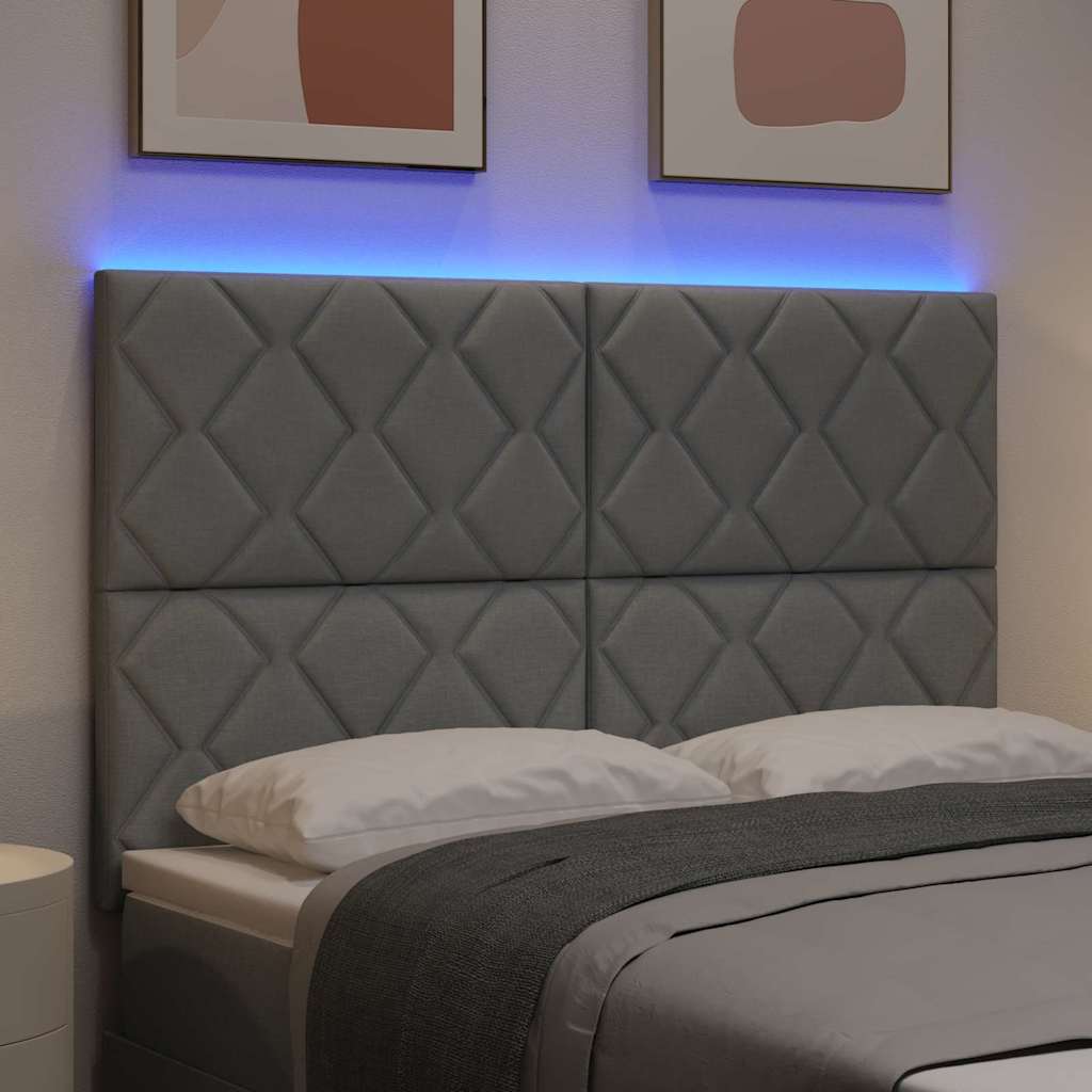 LED Hoofdbord Lichtgrijs 160 cm Stof is nu te koop bij PeponiXL, paradijselijk wonen!