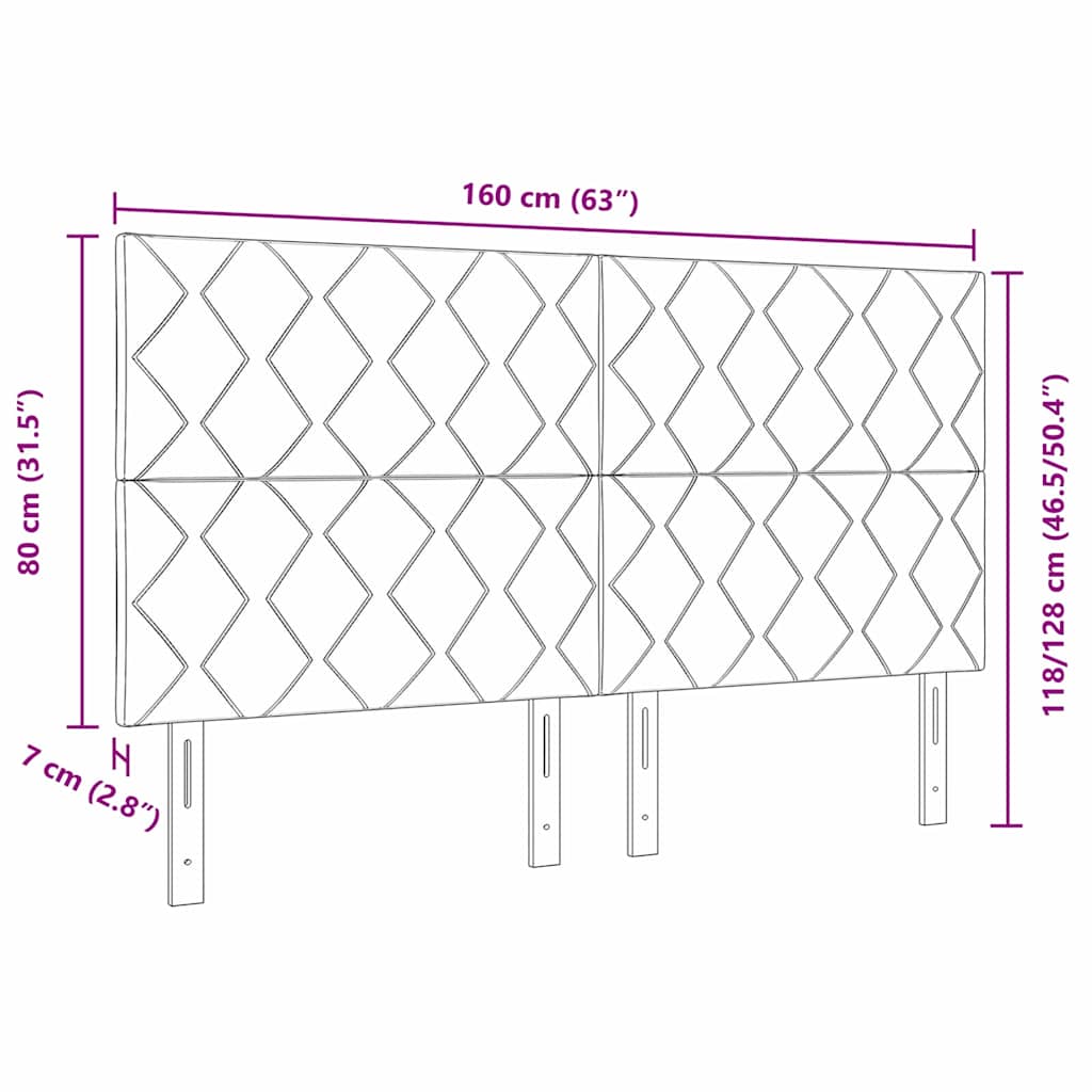LED Hoofdbord Taupe 160 cm Stof is nu te koop bij PeponiXL, paradijselijk wonen!