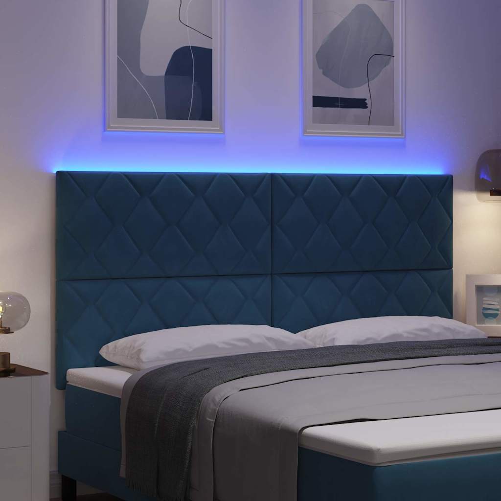 LED Hoofdbord Donkerblauw 180 cm Fluweel is nu te koop bij PeponiXL, paradijselijk wonen!