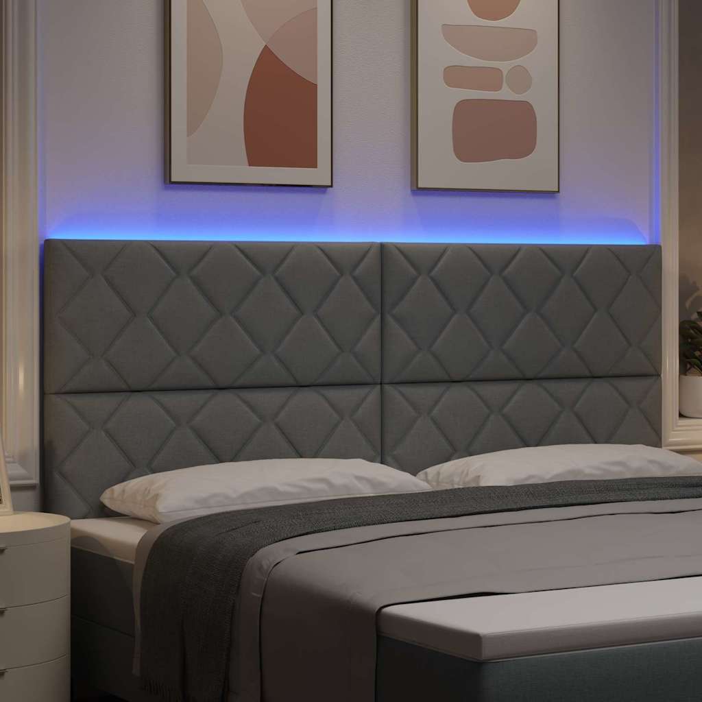 LED Hoofdbord Lichtgrijs 200 cm Stof is nu te koop bij PeponiXL, paradijselijk wonen!