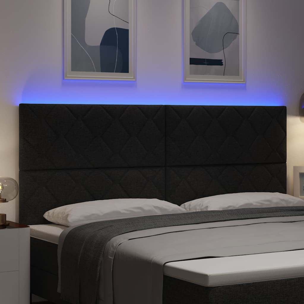LED Hoofdbord Zwart 200 cm Stof is nu te koop bij PeponiXL, paradijselijk wonen!
