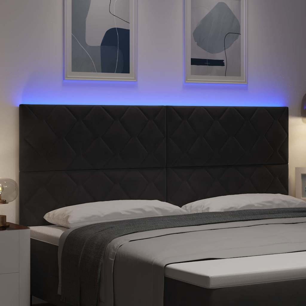LED Hoofdbord Zwart 200 cm Fluweel is nu te koop bij PeponiXL, paradijselijk wonen!