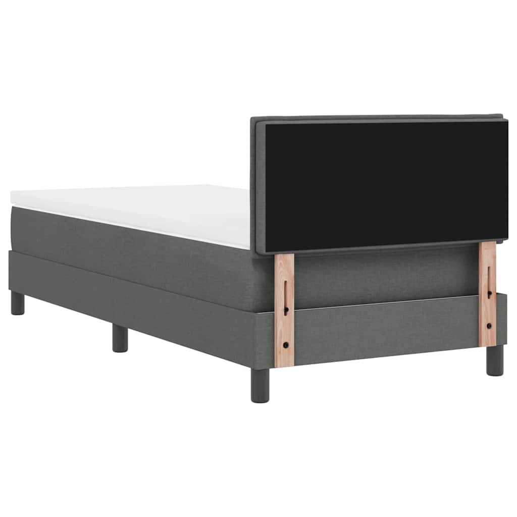 Boxspringbed met hoofdeinde Donkergrijs 90 x 190 cm Stof is nu te koop bij PeponiXL, paradijselijk wonen!