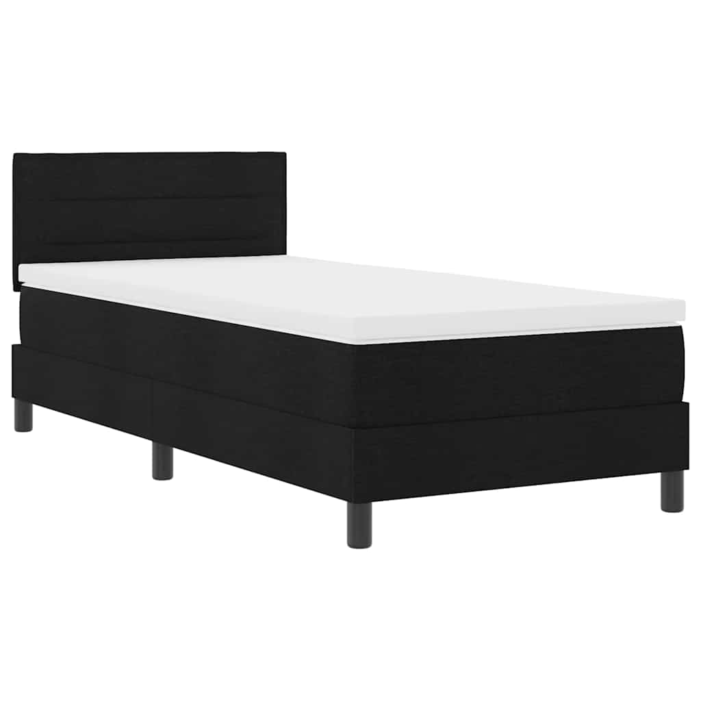 Boxspringbed met hoofdeinde Zwart 90 x 190 cm Stof is nu te koop bij PeponiXL, paradijselijk wonen!