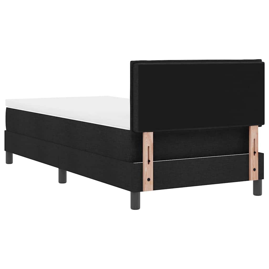 Boxspringbed met hoofdeinde Zwart 90 x 190 cm Stof is nu te koop bij PeponiXL, paradijselijk wonen!