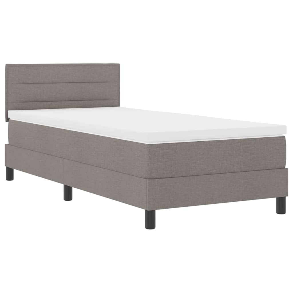 Boxspringbed met hoofdeinde Taupe 90 x 190 cm Stof is nu te koop bij PeponiXL, paradijselijk wonen!