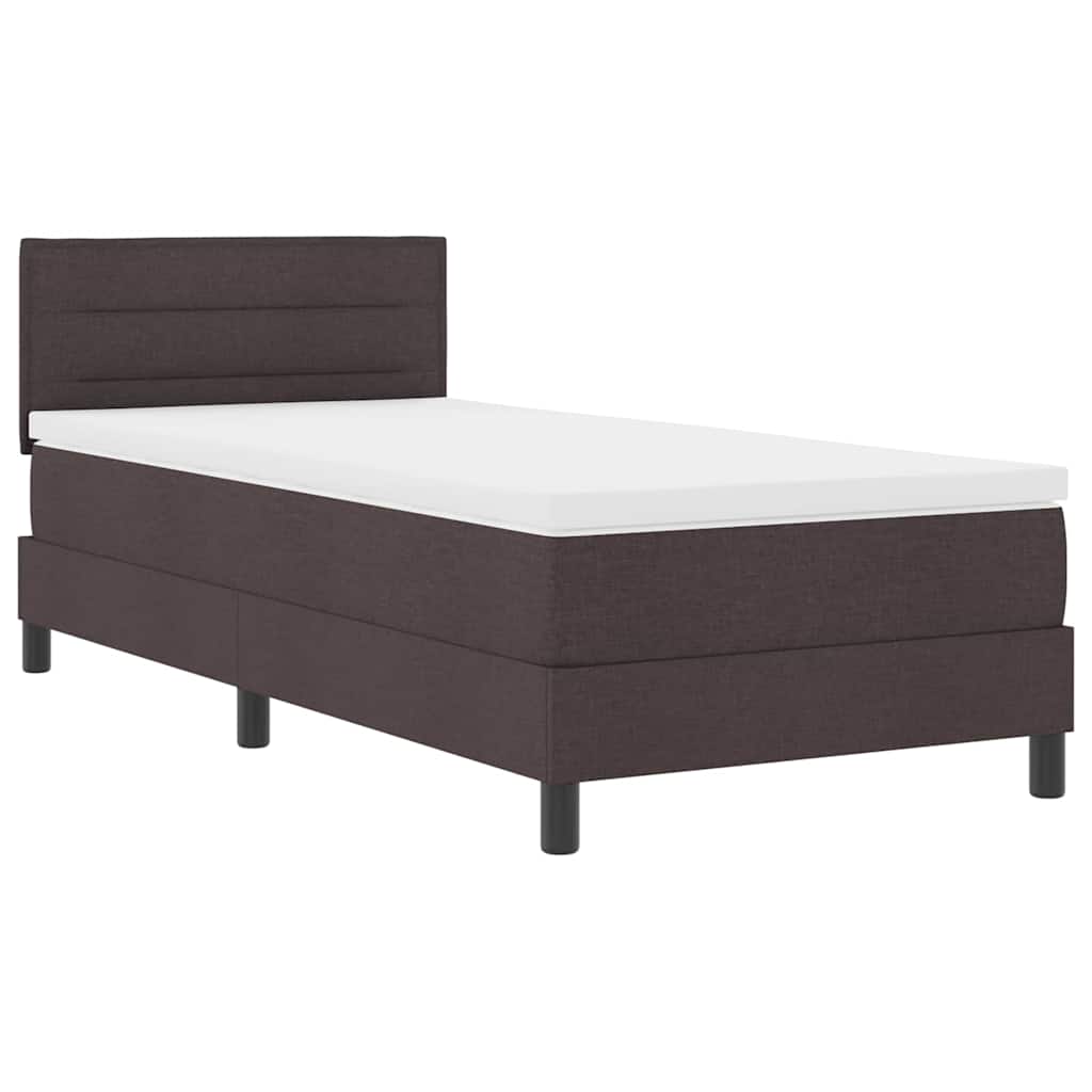 Boxspringbed met hoofdeinde Donkerbruin 90 x 200 cm Stof is nu te koop bij PeponiXL, paradijselijk wonen!