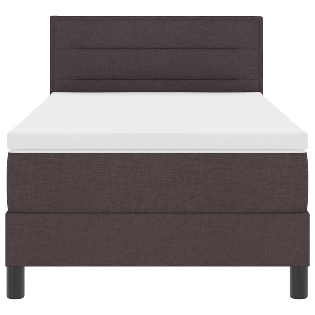 Boxspringbed met hoofdeinde Donkerbruin 90 x 200 cm Stof is nu te koop bij PeponiXL, paradijselijk wonen!