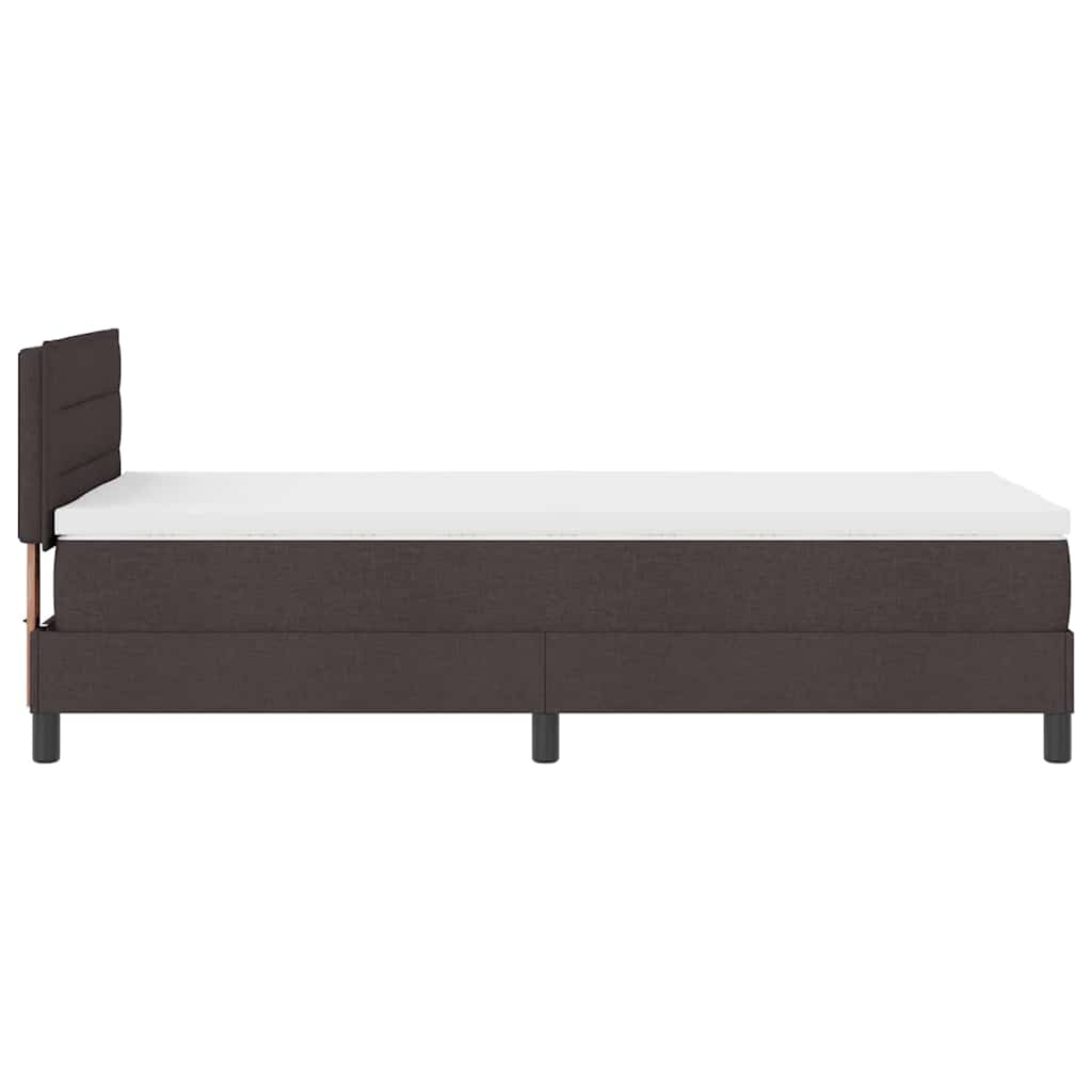 Boxspringbed met hoofdeinde Donkerbruin 90 x 200 cm Stof is nu te koop bij PeponiXL, paradijselijk wonen!